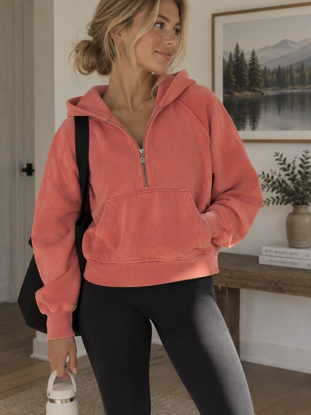 Lululemon Scuba Oversized Half-Zip Hoodie Coral Pink XS/S W3DM4S